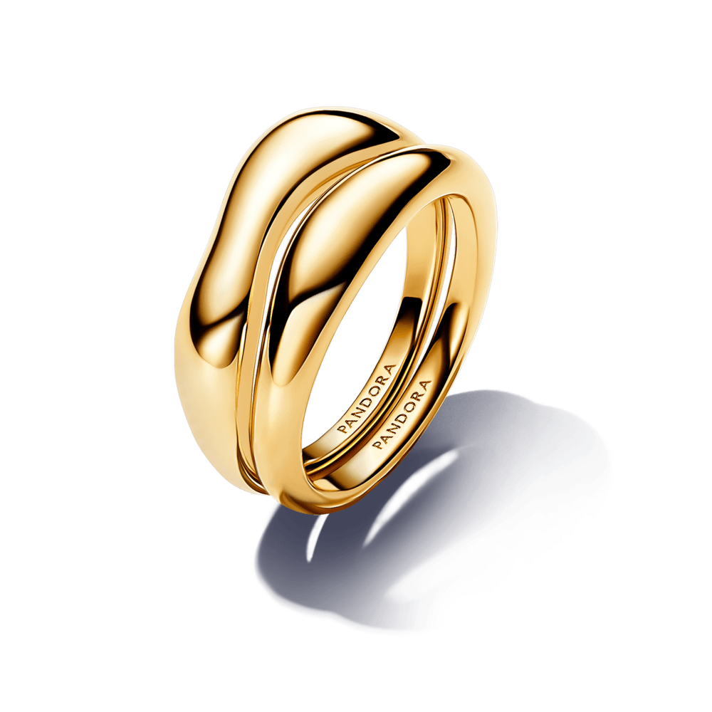 Anillos Combinables Forma Orgánica Oro