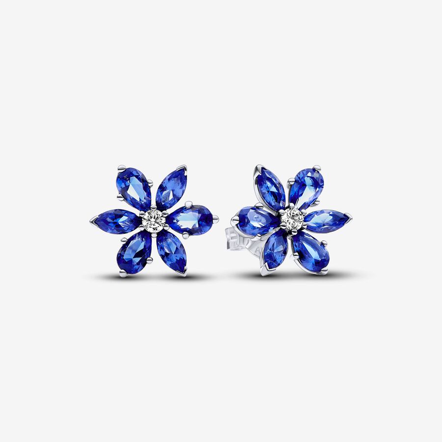 Aretes flor azul