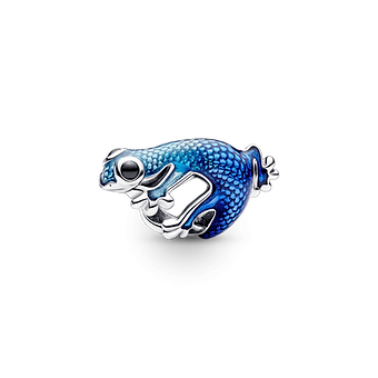 Charm Gecko Azul Metálico Plata Esterlina