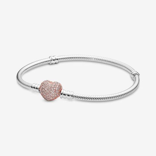 Pulsera moments broche rosegold corazón