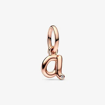 Abecedario letra cursiva rosegold a-z